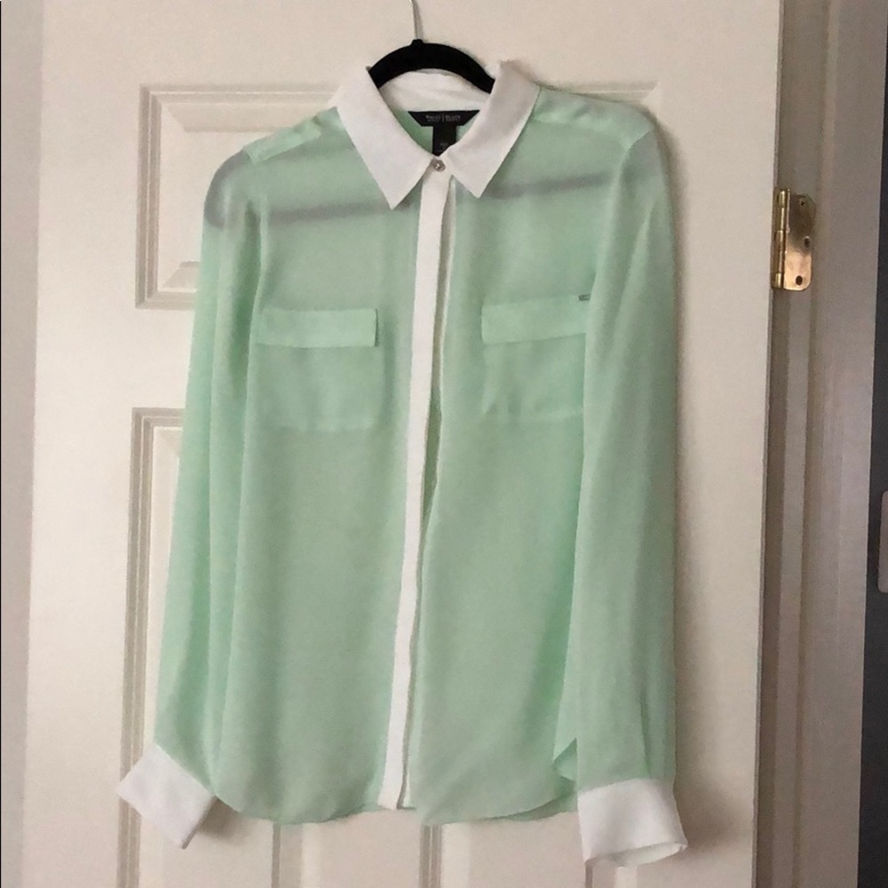 White House Black Market Size 6 Silk Shirt